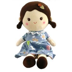 Houwsbaby Plush‎ Stuffed Soft Doll Plush Blue Flower Dress 15 inch Cuddly Toy